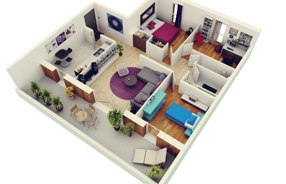Desain 3d Apartemen Minimalis Tipe Paling Lengkap