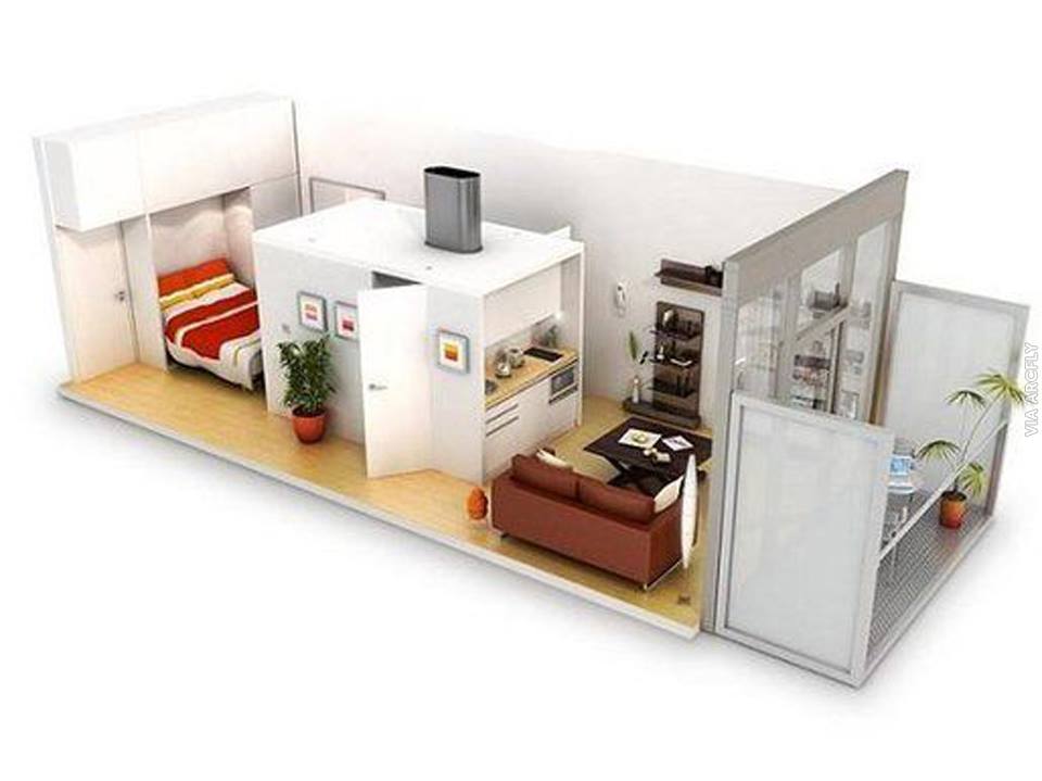 Desain 3d Apartemen Minimalis Tipe Sempit Menarik